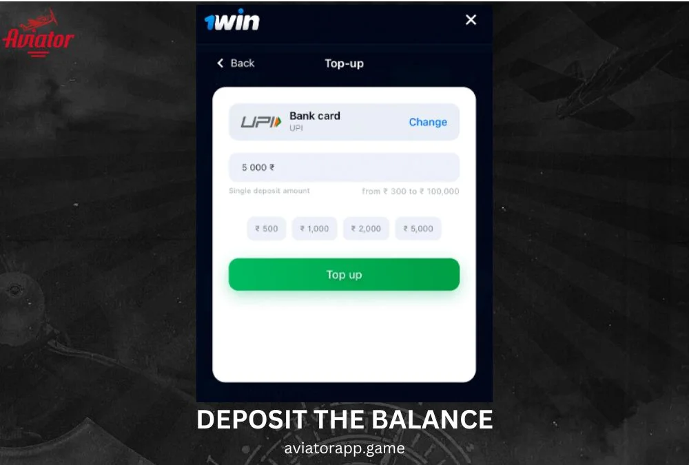 Deposit the Balance in 1Win India