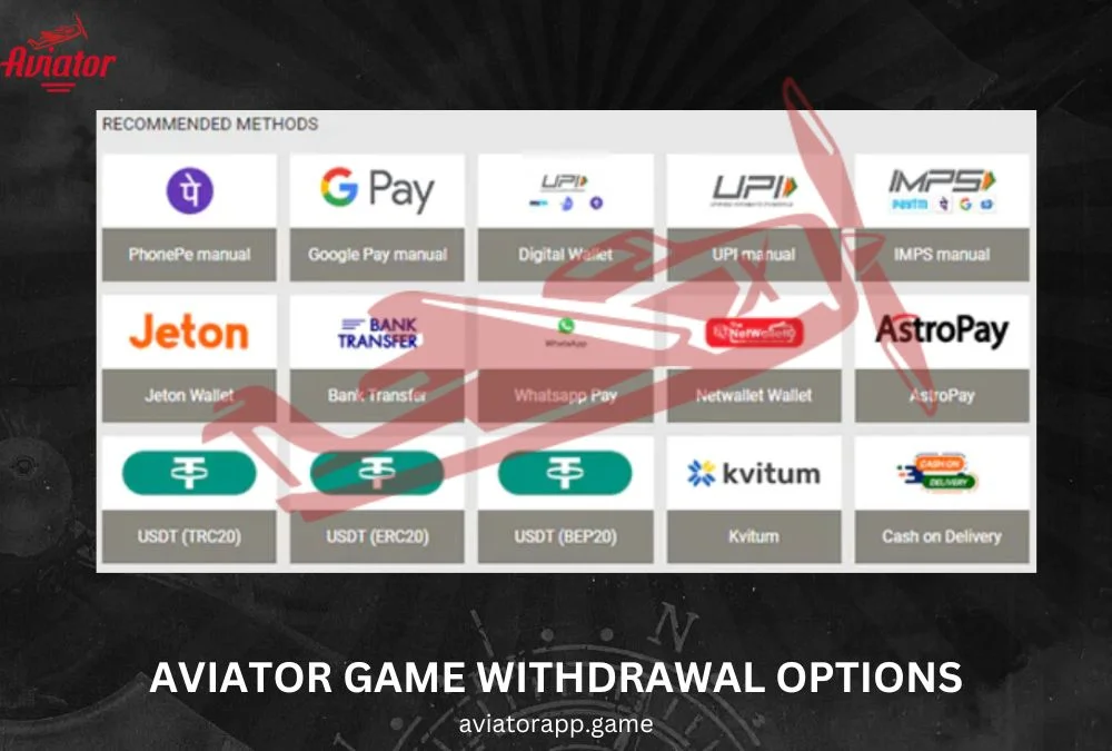 aviator game withdrawal options