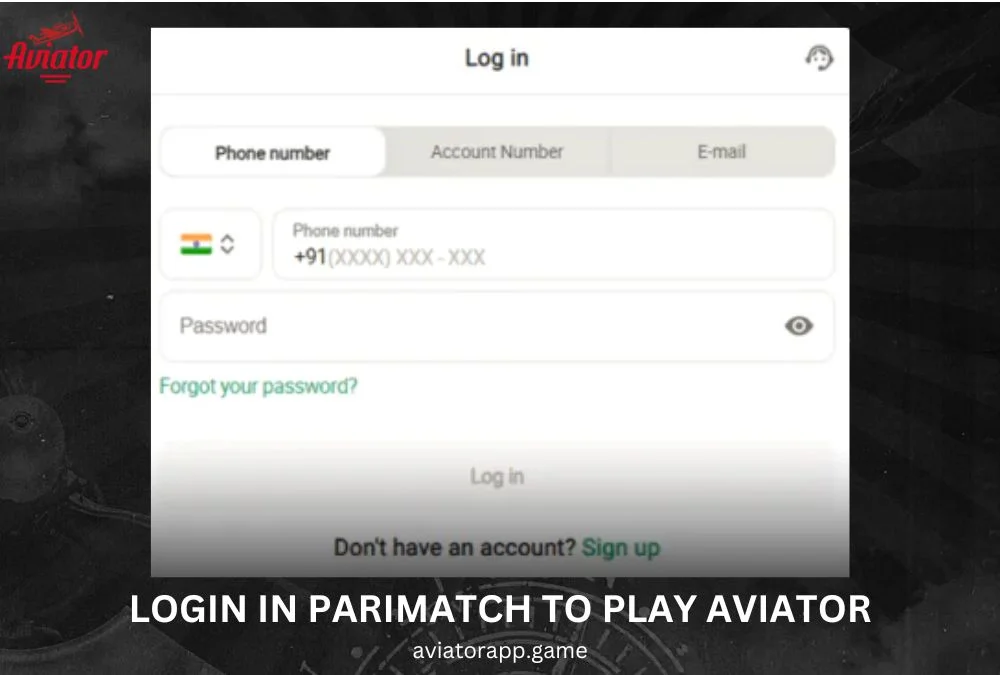 log in to parimatch website and play aviator