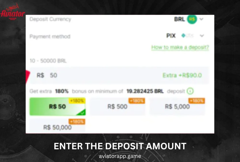 enter the deposit amount